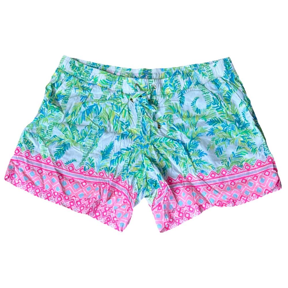 Lilly Pulitzer Katia Shorts Fresh Citrus Keep Palm Engineered Medium Lounge - Picture 2 of 5